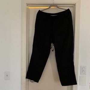 NWT J.Crew Black Linen Elastic Waist Pants